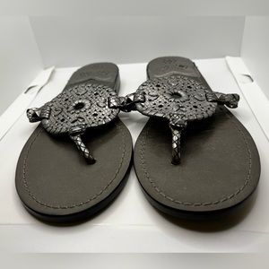 Metallic Silver collins Jack Rogers flat sandals